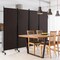 4-Panel Folding Room Divider 6 Feet Rolling Privacy Screen with Lockable Wheels